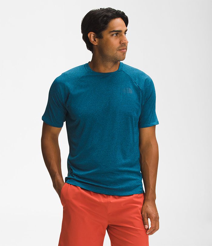 The North Face Mens T-Shirts EA Big Pine Short Sleeve Crew 732KUGQRV - Blue